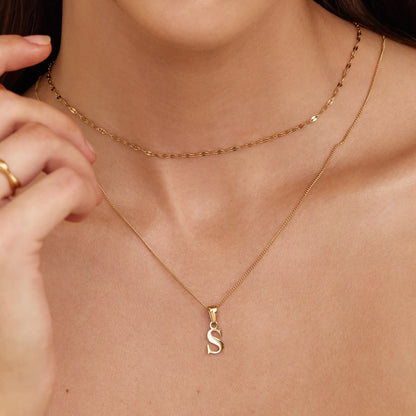 Gold Initial Charm Necklace | 18K Gold-Plated | Dainty Initial Pendant