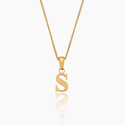 Gold Initial Charm Necklace | 18K Gold-Plated | Dainty Initial Pendant