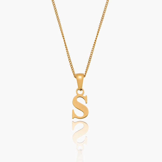 Gold Initial Charm Necklace | 18K Gold-Plated | Dainty Initial Pendant