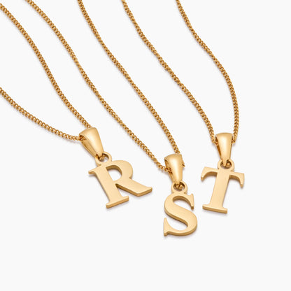 Gold Initial Charm Necklace | 18K Gold-Plated | Dainty Initial Pendant