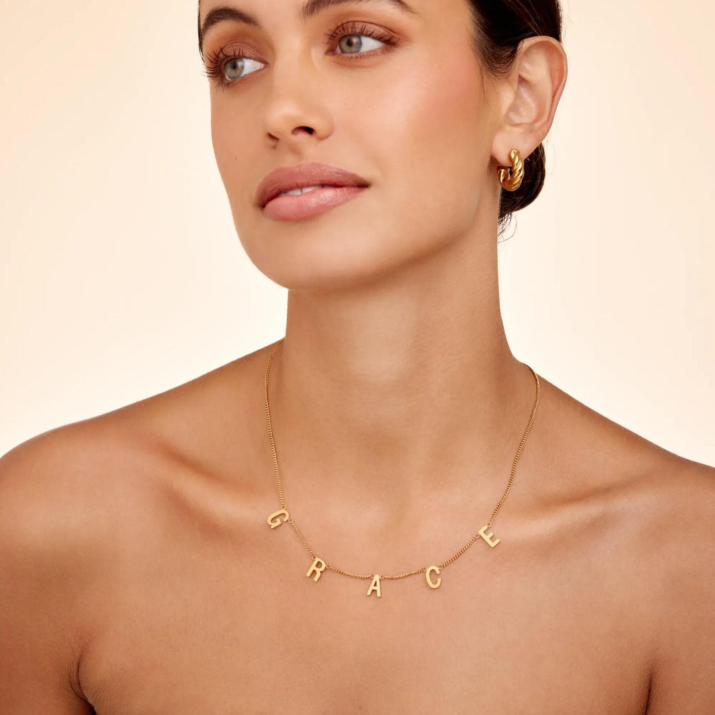 Classic Custom Name Necklace | 18K Gold-Plated | Individual Letter Charms
