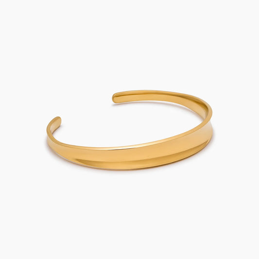 Sol Cuff Bracelet | Gold-Plated | Smooth Round 9.5mm Cuff