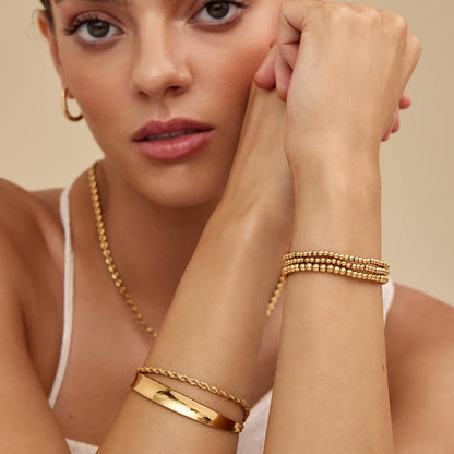 Sol Cuff Bracelet | Gold-Plated | Smooth Round 9.5mm Cuff