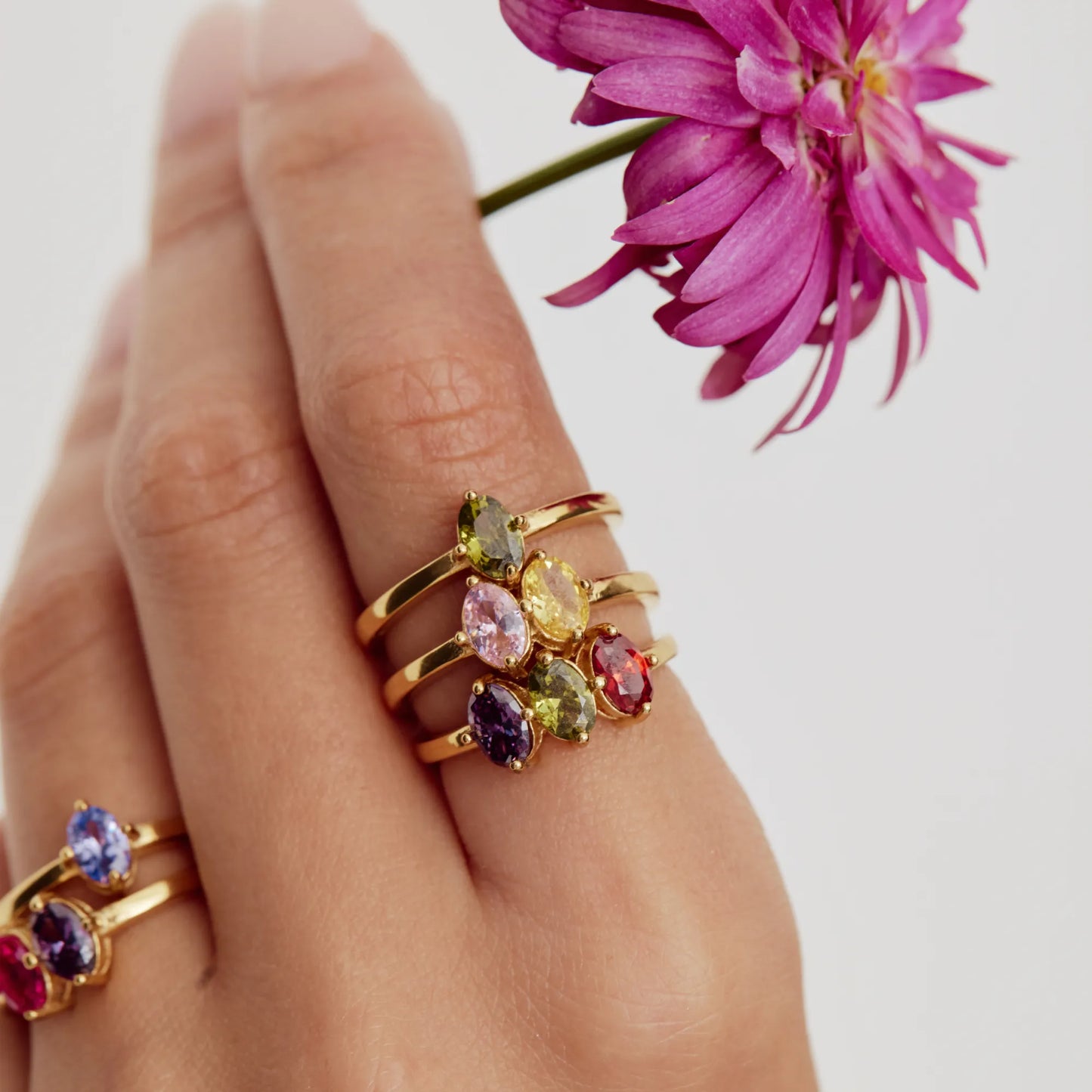 Marquise Family Birthstone Ring | 18K Gold-Plated | 1–3 Marquise Stones