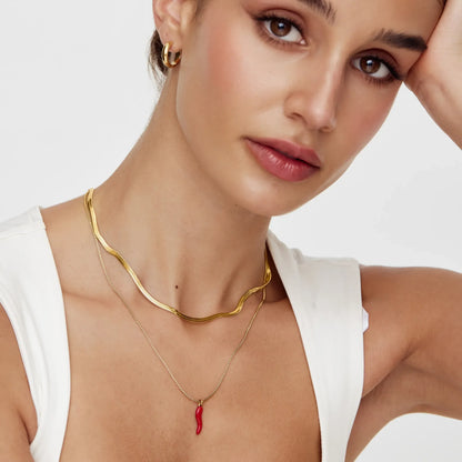 Cornicello Necklace | Gold-Plated | Italian Horn Pendant