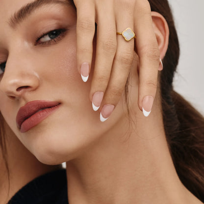Clover Wrap Ring | Gold-Plated | Four-Leaf Clover Design
