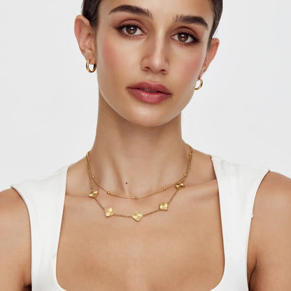 Sunburst Clover Necklace | Gold-Plated | Floral Clover Charms