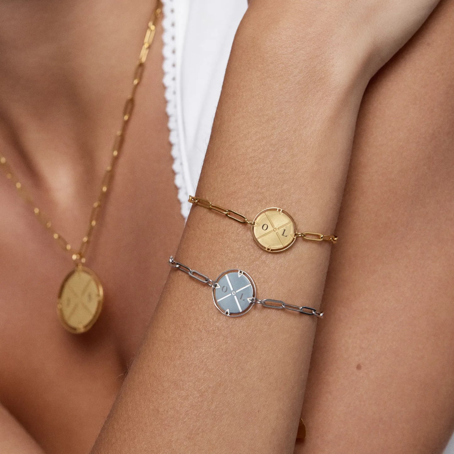 Engraved Compass Bracelet | Gold-Plated | Up to 4 Initials
