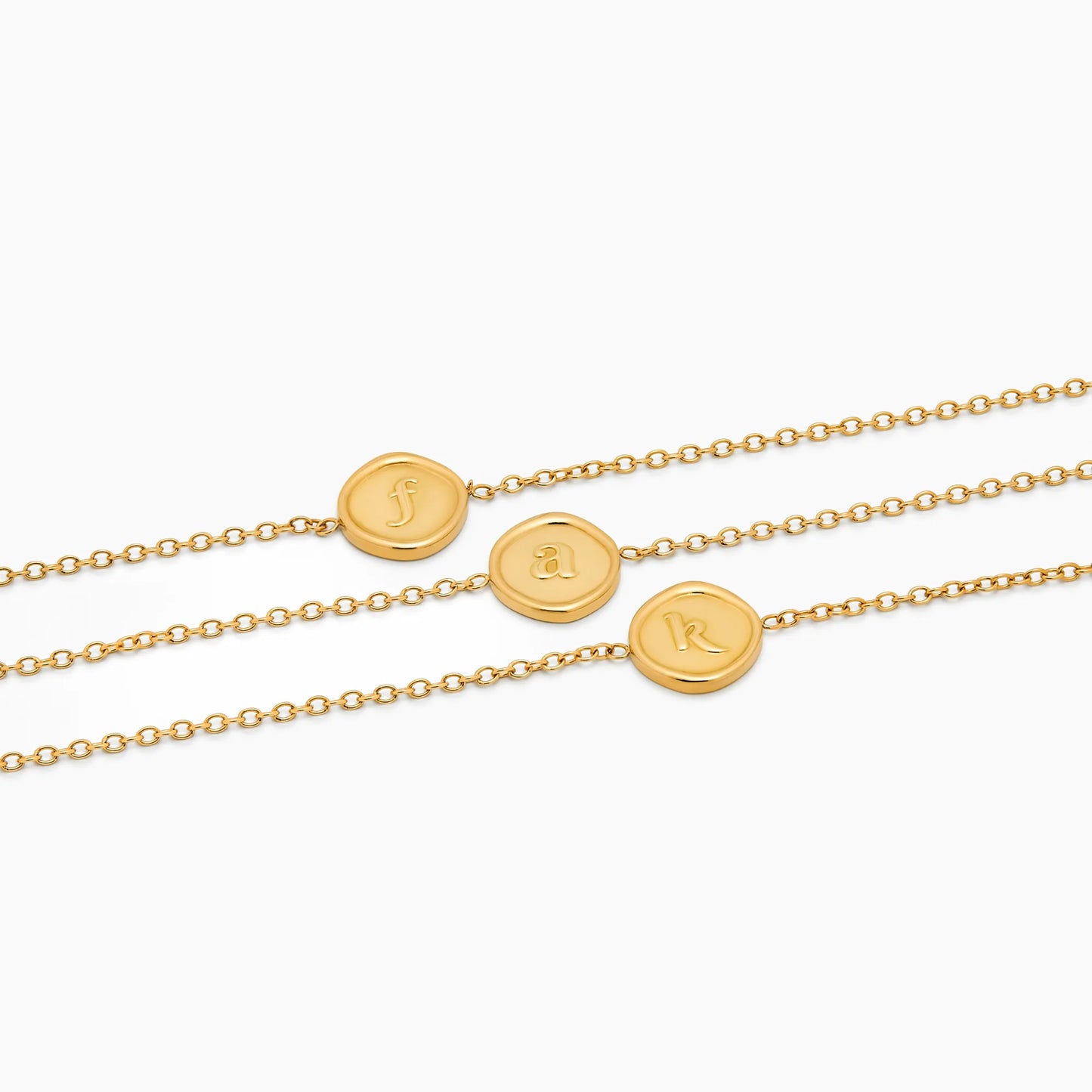 Initial Stamp Bracelet | 18K Gold-Plated | Wax Seal Initial Charm