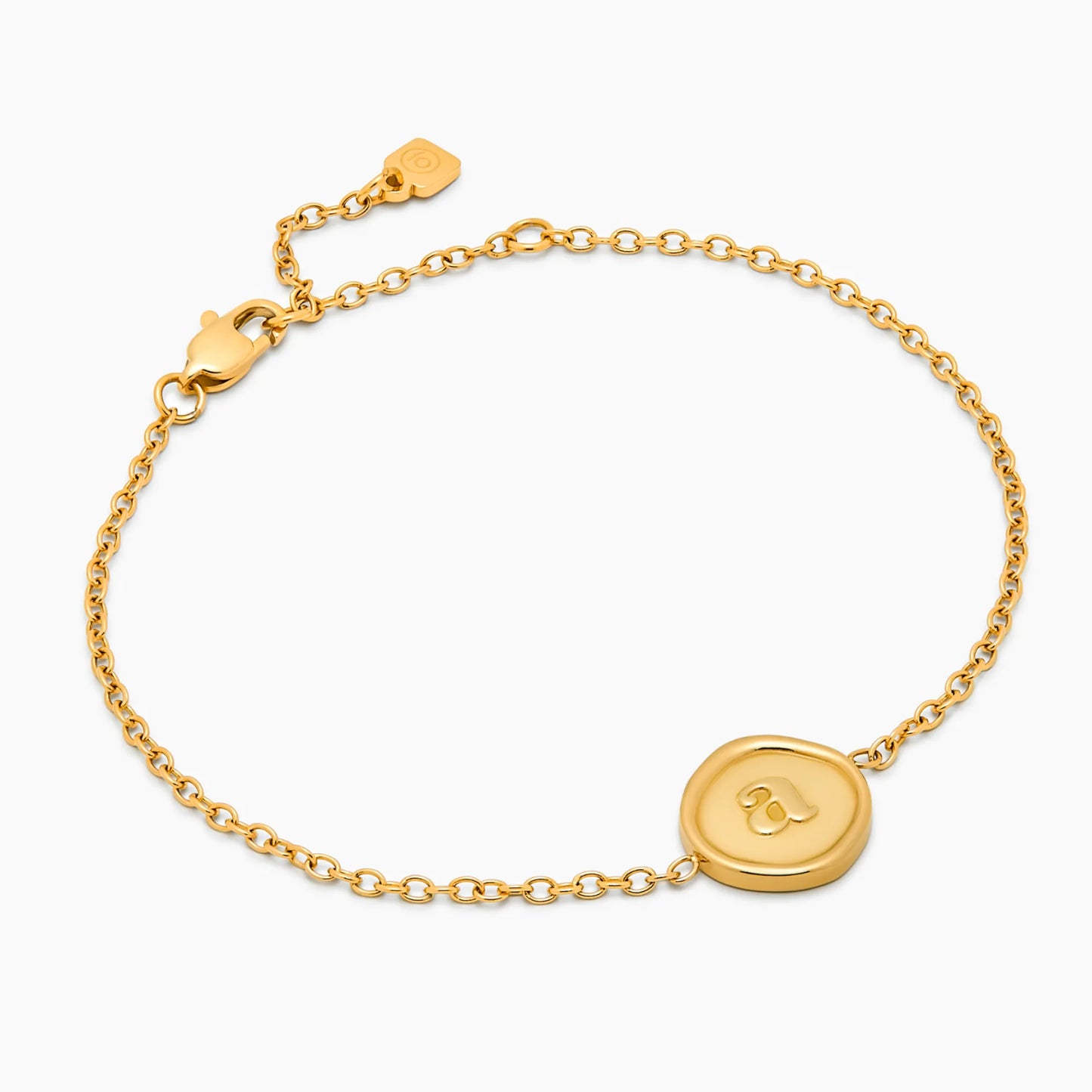 Initial Stamp Bracelet | 18K Gold-Plated | Wax Seal Initial Charm