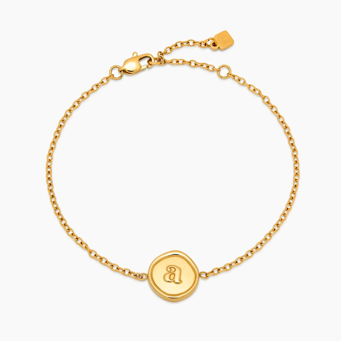Initial Stamp Bracelet | 18K Gold-Plated | Wax Seal Initial Charm