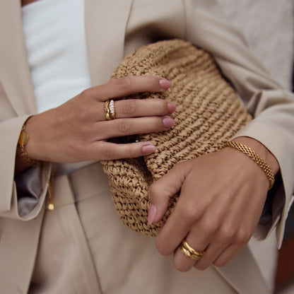 Panthera Link Bracelet | 18K Gold-Plated Stainless Steel | Woven Link Design