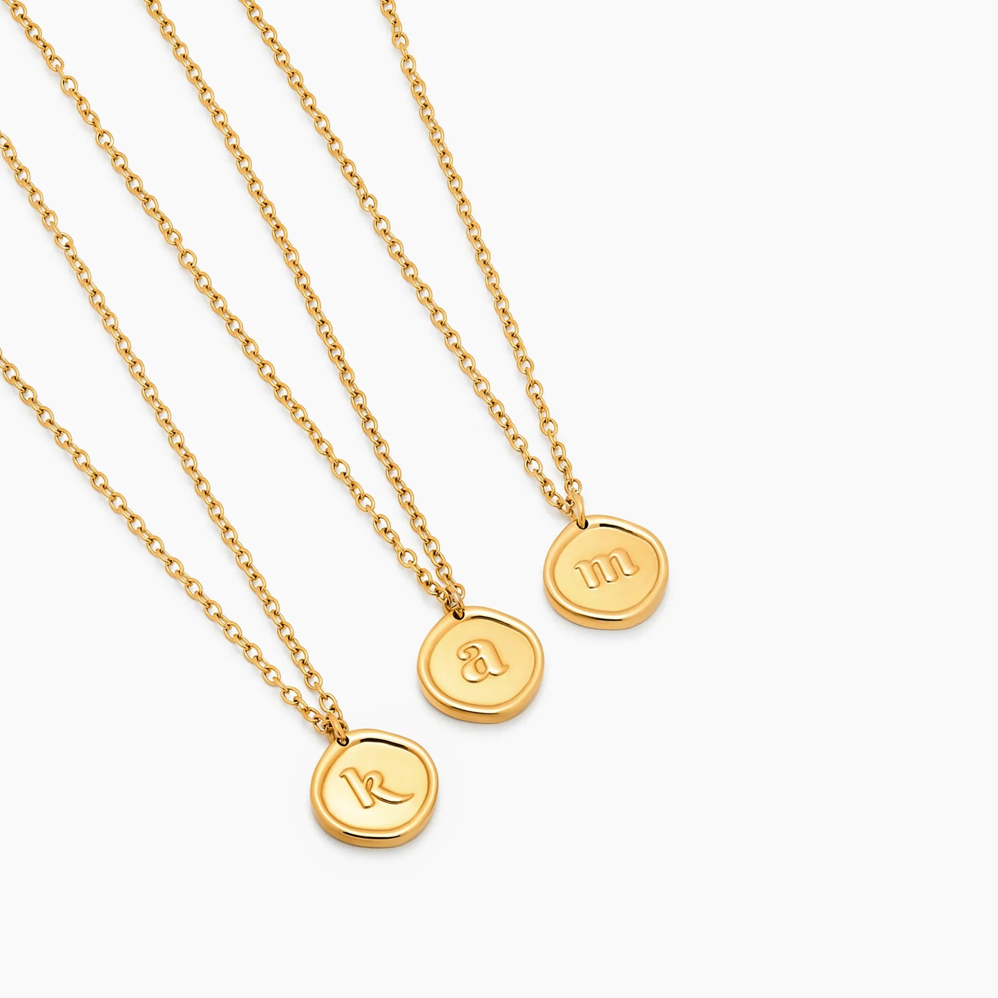 Initial Stamp Necklace | 18K Gold-Plated | Wax Seal Initial Pendant