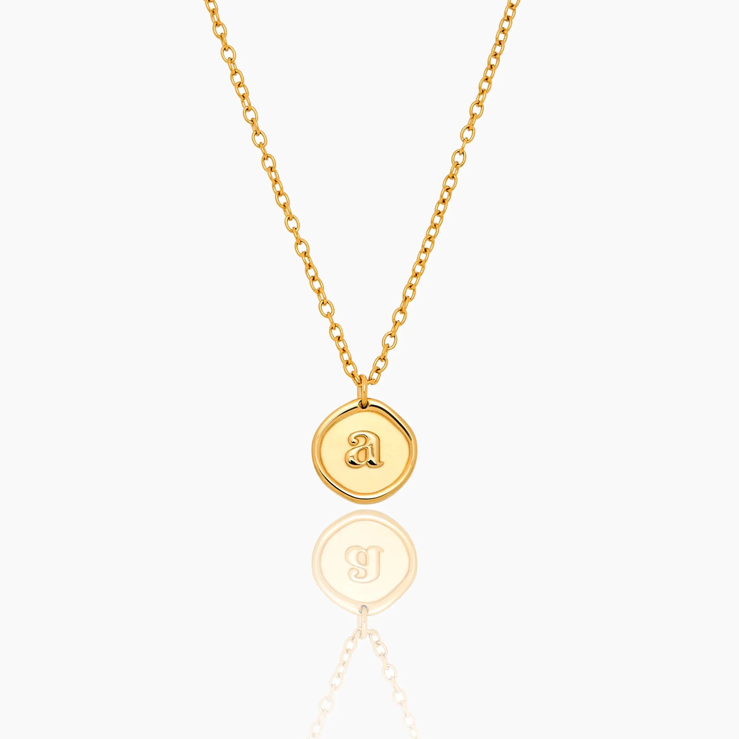 Initial Stamp Necklace | 18K Gold-Plated | Wax Seal Initial Pendant