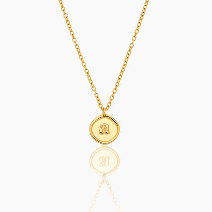Initial Stamp Necklace | 18K Gold-Plated | Wax Seal Initial Pendant