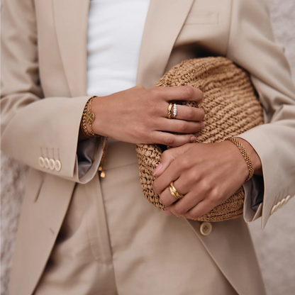 Mini Pearl Row Ring | Gold-Plated | 5 Freshwater Pearls