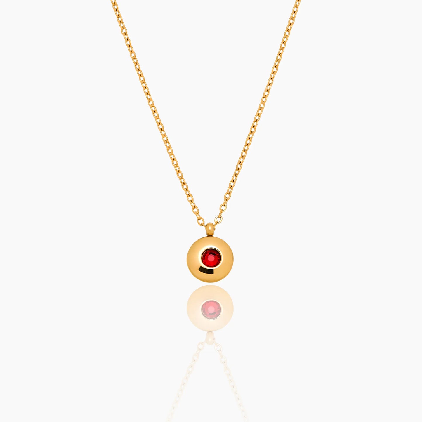 Mini Birthstone Pendant Necklace | 18K Gold-Plated | Bezel-Set Stone Pendant