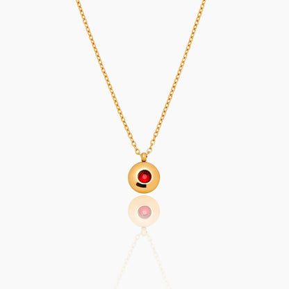 Mini Birthstone Pendant Necklace | 18K Gold-Plated | Bezel-Set Stone Pendant