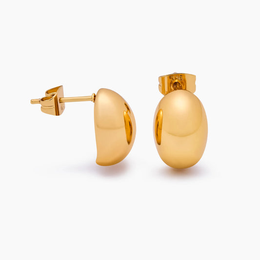 Ella Dome Studs | Gold-Plated | 13mm x 9mm Dome Stud