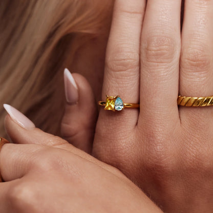 Duo Birthstone Ring