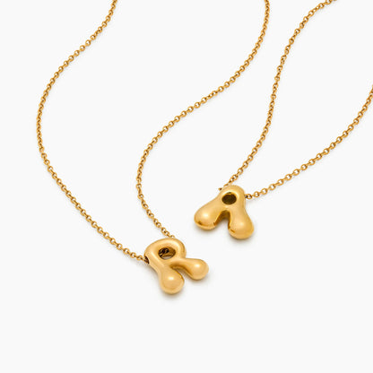 Bubble Statement Initial Necklace | 18K Gold-Plated | 17mm Bubble Letter
