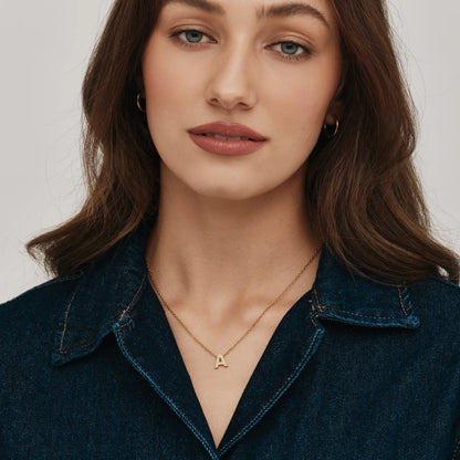 Pavé Initial Necklace | 18K Gold-Plated | Crystal Pavé Letter Pendant