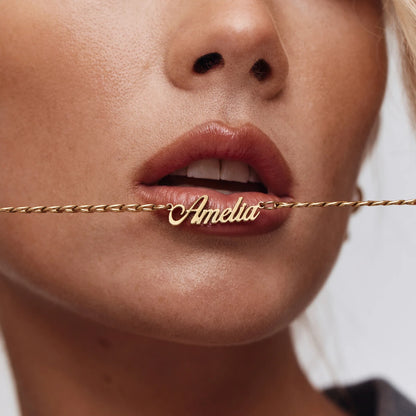 Bold Curb Name Necklace | Gold-Plated | Custom Name on Curb Chain