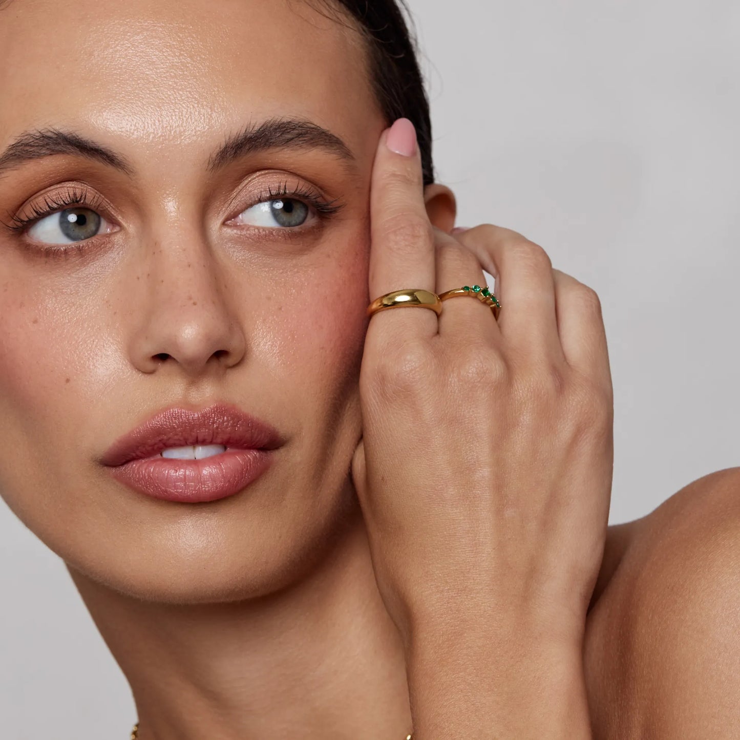 Sculpted Dome Ring | Gold-Plated | Smooth Rounded Dome Band