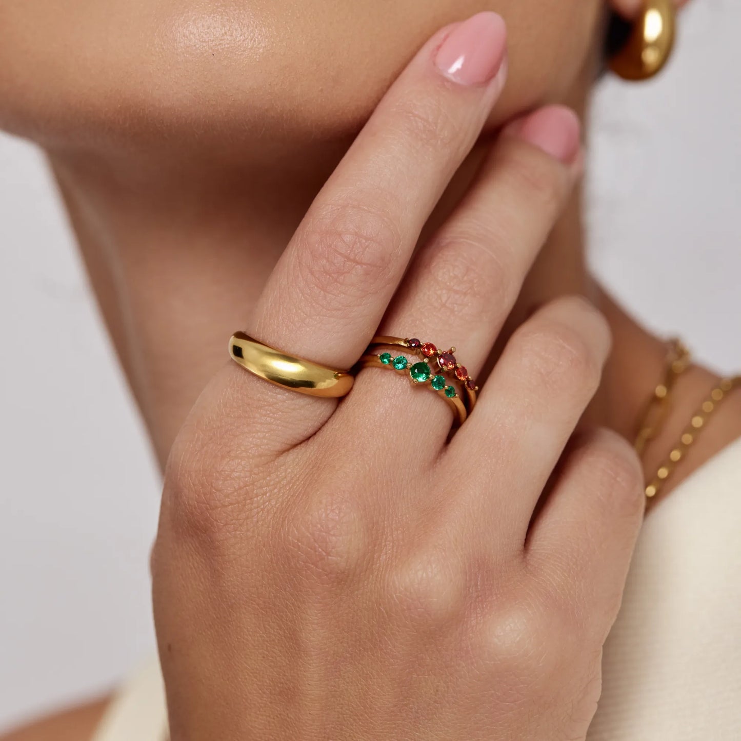 Sculpted Dome Ring | Gold-Plated | Smooth Rounded Dome Band