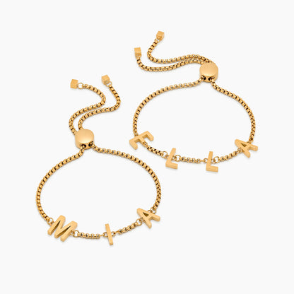 Classic Custom Name Bracelet | Gold-Plated | 7mm Name Letters, Adjustable