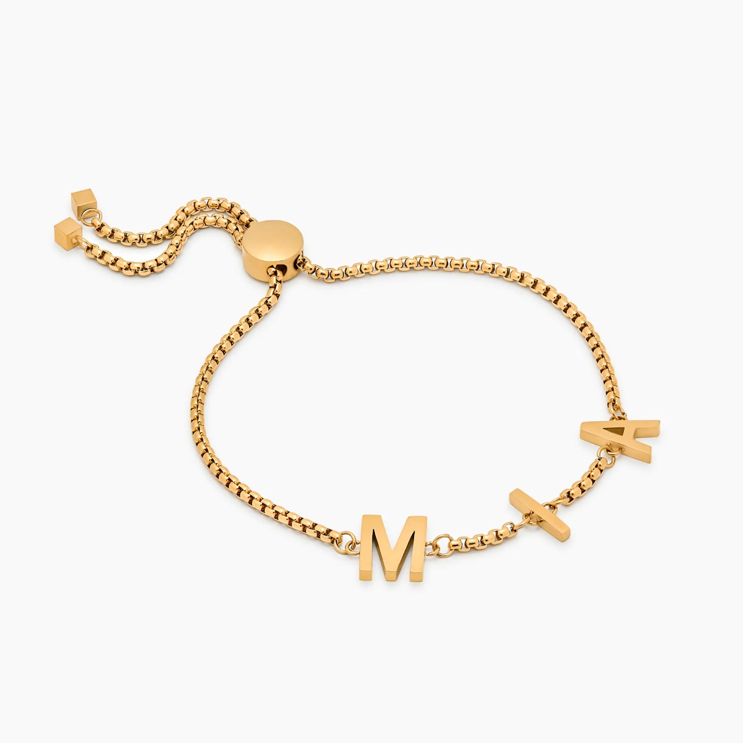 Classic Custom Name Bracelet | Gold-Plated | 7mm Name Letters, Adjustable