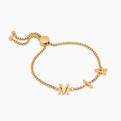 Classic Custom Name Bracelet | Gold-Plated | 7mm Name Letters, Adjustable