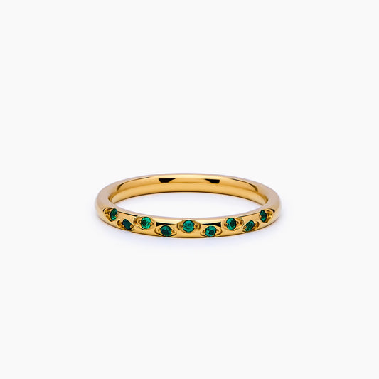 Celestial Birthstone Ring | 18K Gold-Plated | Constellation-Style Multi-Stone Band