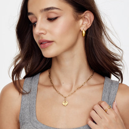 Heart Lock Initial Necklace | Gold-Plated | Personalized Heart Lock Pendant