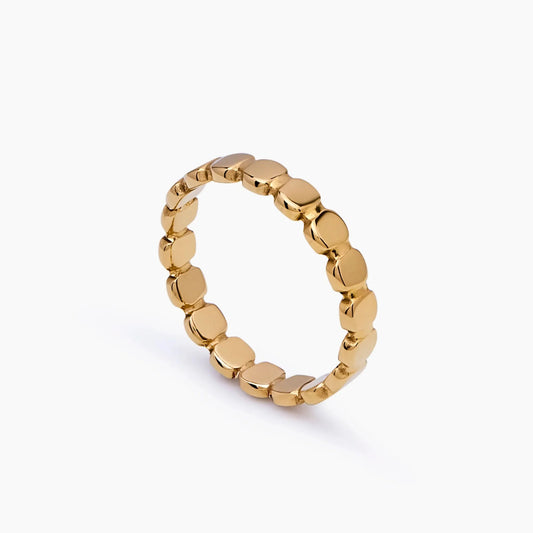 Golden Beaded Ring | Gold-Plated | 3mm Bead Band