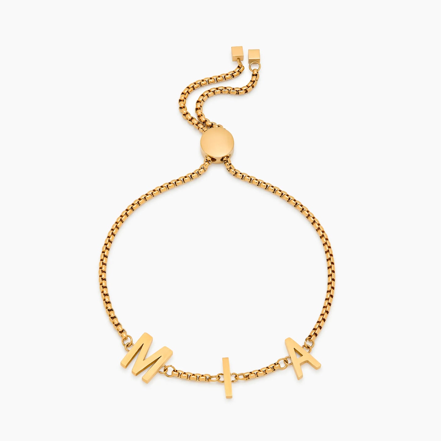 Classic Custom Name Bracelet | Gold-Plated | 7mm Name Letters, Adjustable