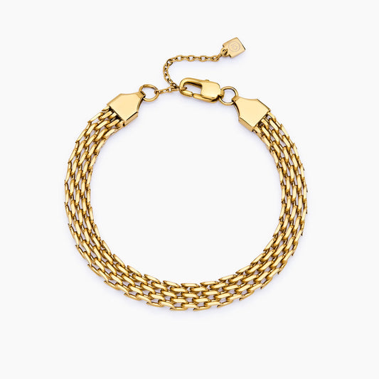 Panthera Link Bracelet | 18K Gold-Plated Stainless Steel | Woven Link Design