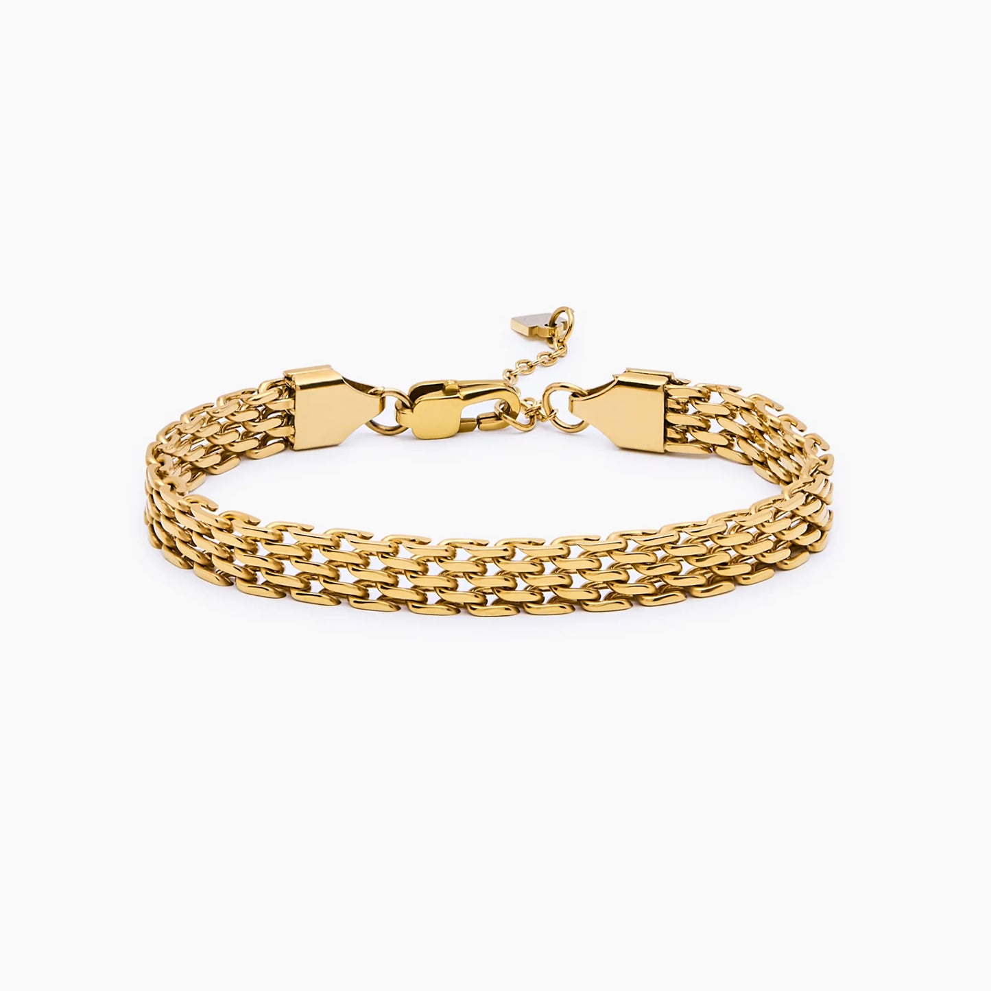 Panthera Link Bracelet | 18K Gold-Plated Stainless Steel | Woven Link Design