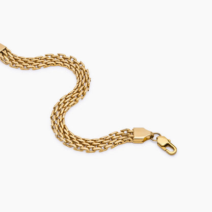 Panthera Link Bracelet | 18K Gold-Plated Stainless Steel | Woven Link Design