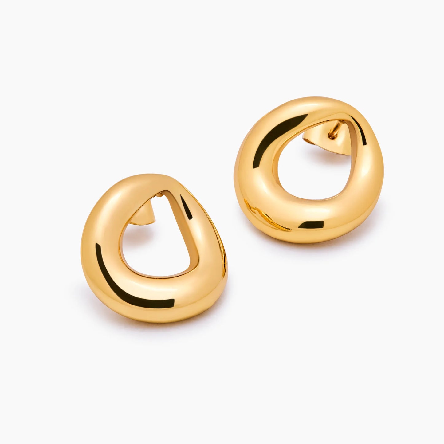 Sculpted Loop Earrings | Gold-Plated | Organic Loop Silhouette
