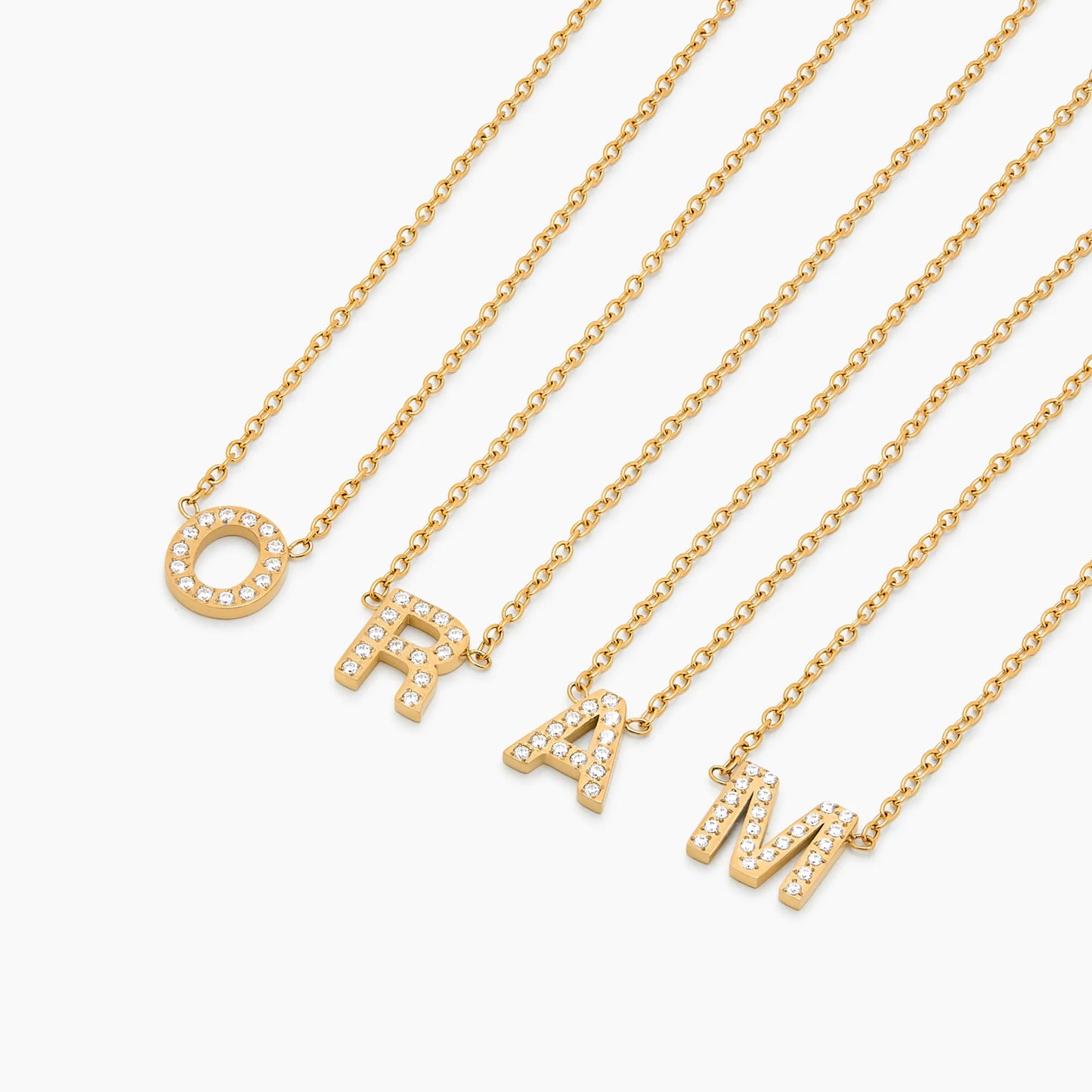 Pavé Initial Necklace | 18K Gold-Plated | Crystal Pavé Letter Pendant
