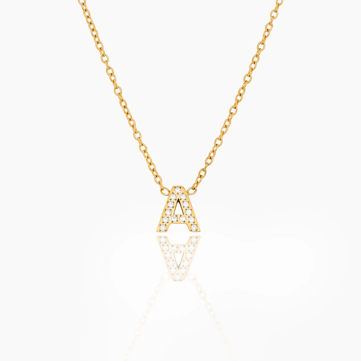 Pavé Initial Necklace | 18K Gold-Plated | Crystal Pavé Letter Pendant