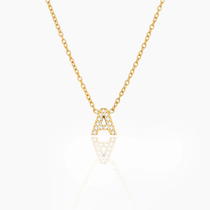 Pavé Initial Necklace | 18K Gold-Plated | Crystal Pavé Letter Pendant