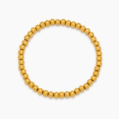 Gold Beaded Bracelet | Gold-Plated | 4mm Beads, 7"