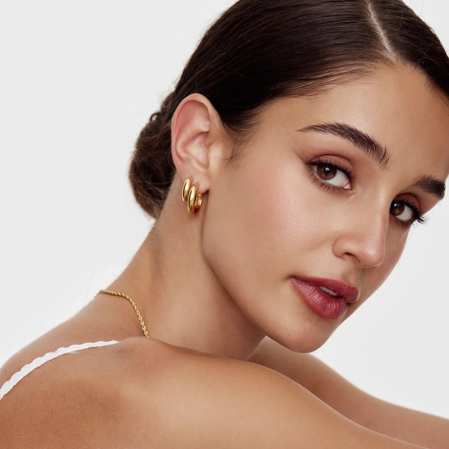 Bold Dome Hoops | Gold-Plated | Rounded Dome Hoop