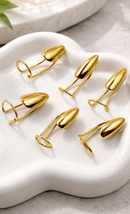 Metal Nail Rings Set - Gold Silver Adjustable Claws Jewelry for Fingertips