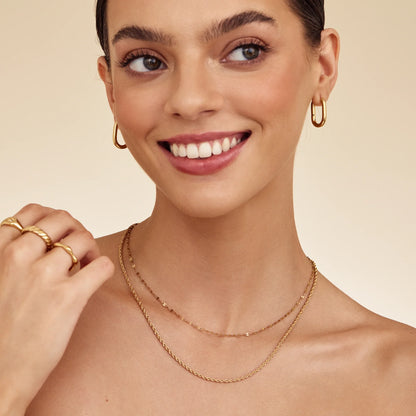 Rope Chain Necklace | Gold-Plated | Twisted Rope Design