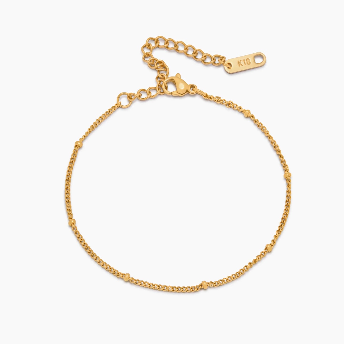 Satellite Chain Bracelet | Gold-Plated | Bead Accent Chain