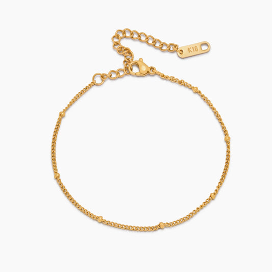 Satellite Chain Bracelet | Gold-Plated | Bead Accent Chain