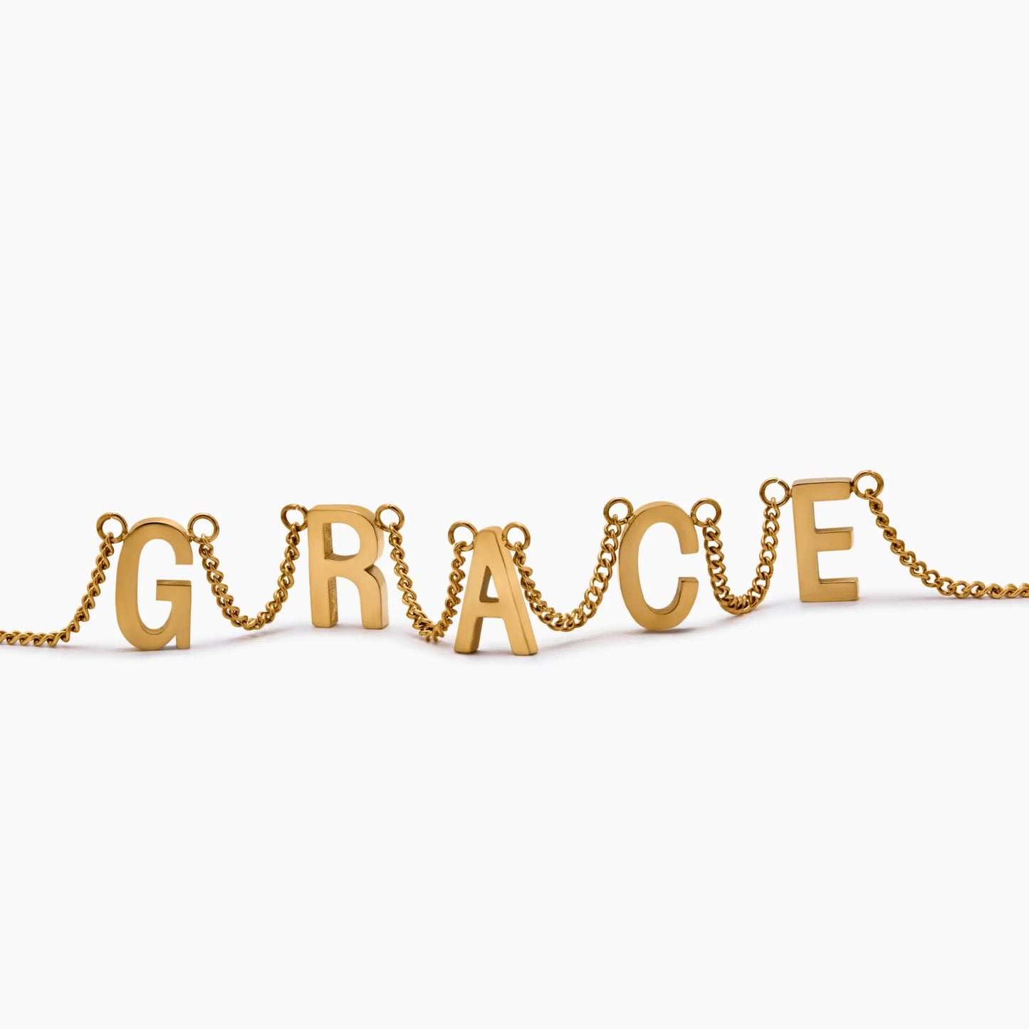 Classic Custom Name Necklace | 18K Gold-Plated | Individual Letter Charms